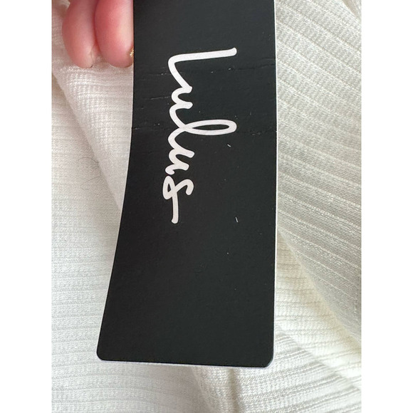 Lulus creamy white long sleeves ribbed crop top size XS - Picture 7 of 10